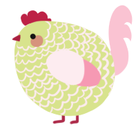 A lemon and rose chicken with a lace pattern