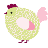 A lemon and rose chicken with a lace pattern