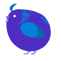 A indigo and sapphire chicken with a neck-speckle pattern
