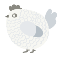 A white and mist chicken with a lace pattern