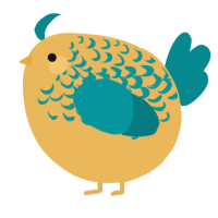 A honey and teal chicken with a half-lace pattern