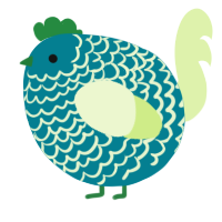 A sea and apple chicken with a lace pattern