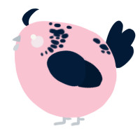 A rose and tumblr chicken with a neck-speckle pattern