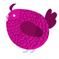 A fuchsia and wine chicken with a lace pattern