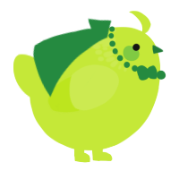 A lime chicken with a neck-speckle pattern