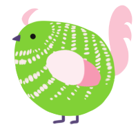 A grass and rose chicken with a bar pattern