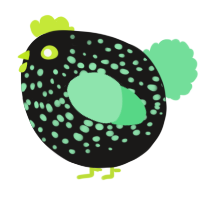 A sable and spring chicken with a speckle pattern