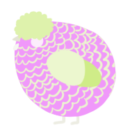 A lavender and apple chicken with a lace pattern