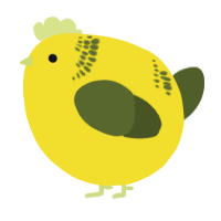A yellow and olive chicken with a neck-band pattern