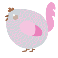 A mist and pink chicken with a lace pattern