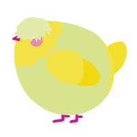 A lemon and yellow chicken with a head pattern