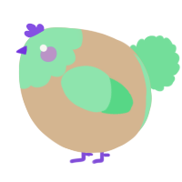A beige and spring chicken with a head pattern