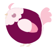 A wine and rose chicken with a head pattern