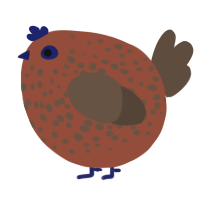 A russet and bark chicken with a speckle pattern