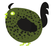 A olive and sable chicken with a speckle pattern