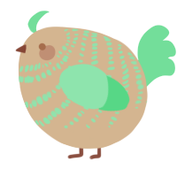 A beige and spring chicken with a bar pattern
