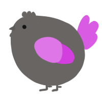 A grey and orchid chicken