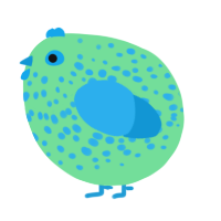 A spring and sky chicken with a speckle pattern