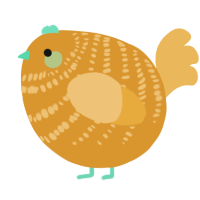 A orange and honey chicken with a bar pattern