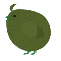 A olive chicken with a lace pattern