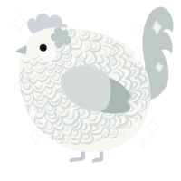 A white and silver chicken with a double-lace pattern