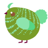A chartreuse and spring chicken with a bar pattern