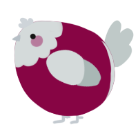 A maroon and silver chicken with a head pattern