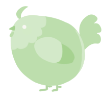 A gluppy chicken with a head pattern