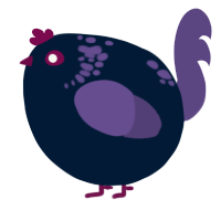 A tumblr and overcast chicken with a neck-speckle pattern