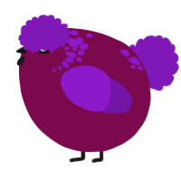 A wine and violet chicken with a neck-speckle pattern