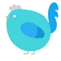 A aqua and sky chicken