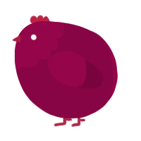 A maroon chicken with a head pattern