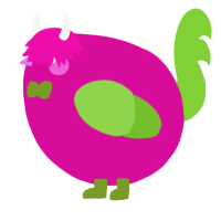 A fuchsia and grass chicken