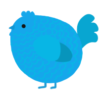 A sky and cerulean chicken with a lace pattern