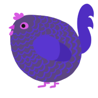 A overcast and indigo chicken with a lace pattern