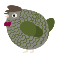 A ash and olive chicken with a lace pattern