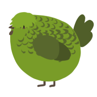 A chartreuse and olive chicken with a half-lace pattern
