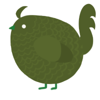 A olive chicken with a lace pattern