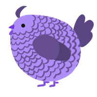 A lilac and overcast chicken with a lace pattern