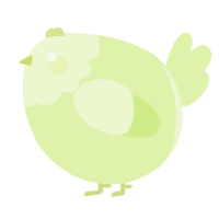 A apple chicken with a head pattern