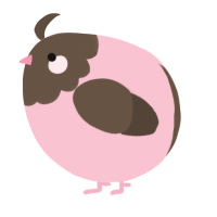 A rose and bark chicken with a head pattern