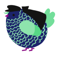 A navy and spring chicken with a lace pattern