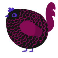 A black and wine chicken with a lace pattern