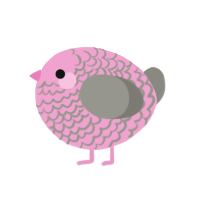A pink and ash chicken with a lace pattern