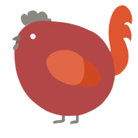 A red and vermilion chicken