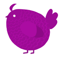 A plum chicken with a lace pattern
