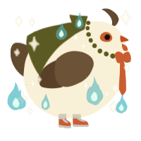 A cream and bark chicken