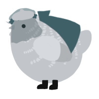 A silver chicken with a half-bar pattern