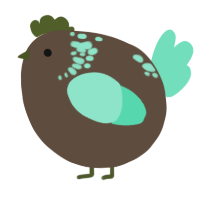 A bark and mint chicken with a neck-speckle pattern