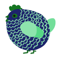 A navy and spring chicken with a lace pattern